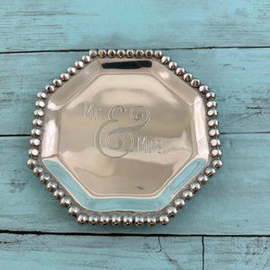 Mr & Mrs Silver Octagonal Statement Tray by Mariposa Wedding Gift